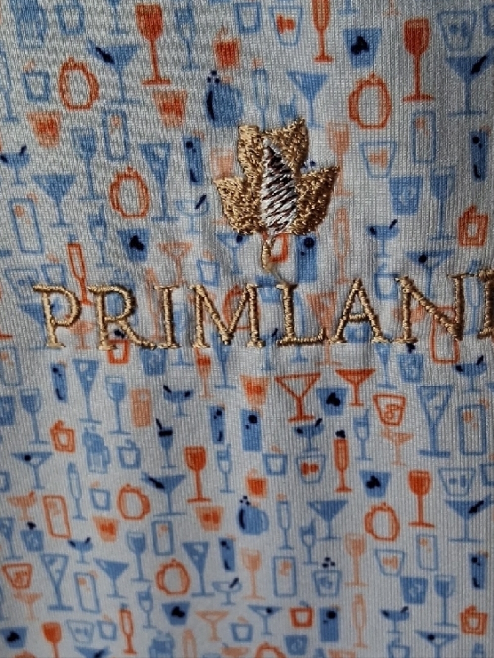 Peter Millar Summer Comfront Light Blue Polo with Orange Accent Print - Picture 3 of 4